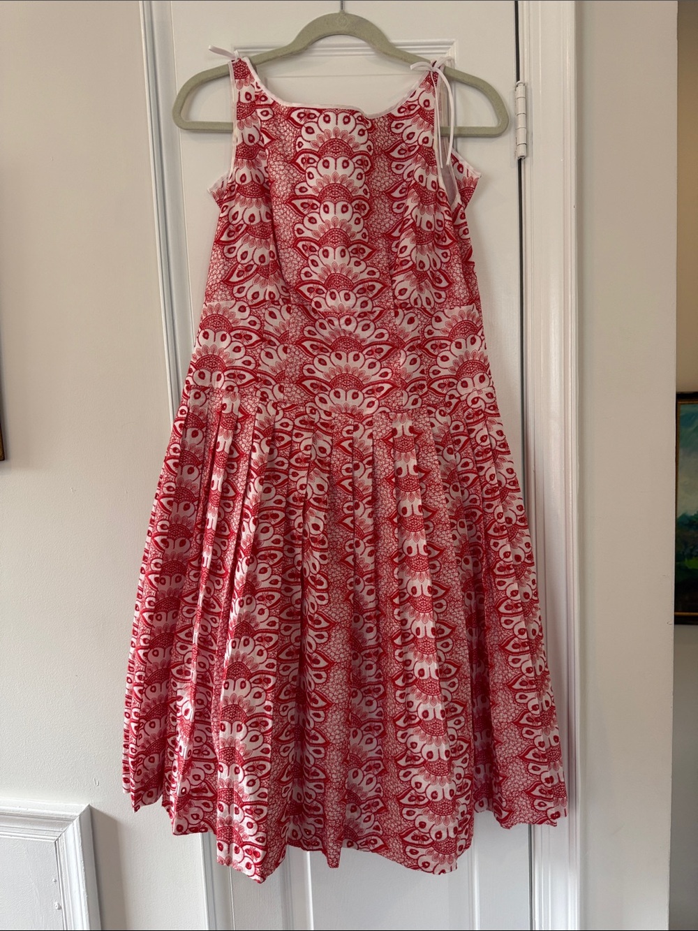 Brooks Brothers Red Printed Tie-Shoulder Women's Dress BN